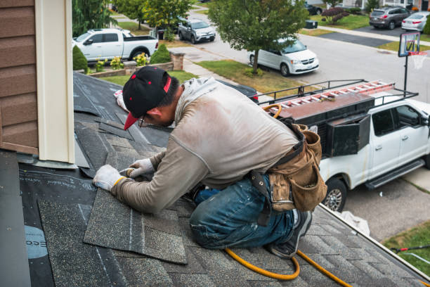 Professional Gutter Repair And Installation technician working in Cumberland Center, ME